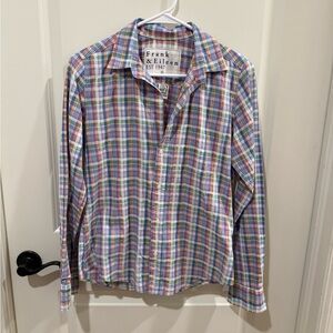 Frank & Eileen Barry Button Down Plaid Pastel Size Small
